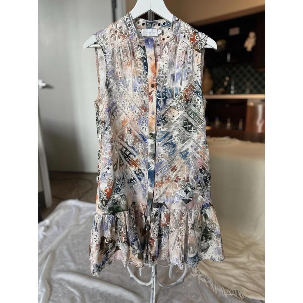 Christy Lynn Eyelet Linen Dress Sz Small New Without Slip